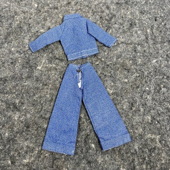 VTG Fits Barbie Doll Western Cowgirl Cowboy Denim Jean Pant Suit Denim Jacket - Picture 4 of 8